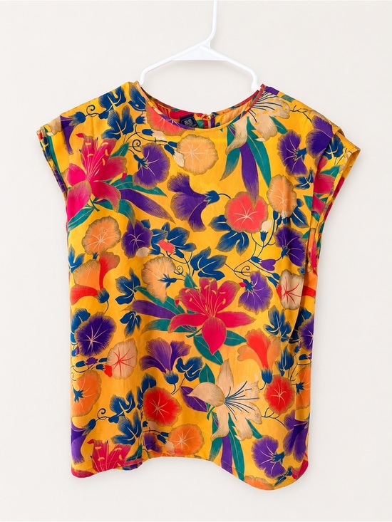 Emanuel Ungaro Tops - Vintage Emanuel Ungaro Parallèle Paris Floral Silk Blend Blouse Size 10